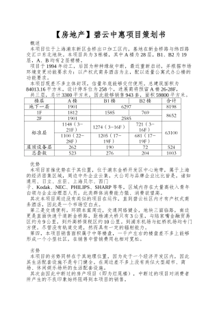 碧云中惠项目策划书