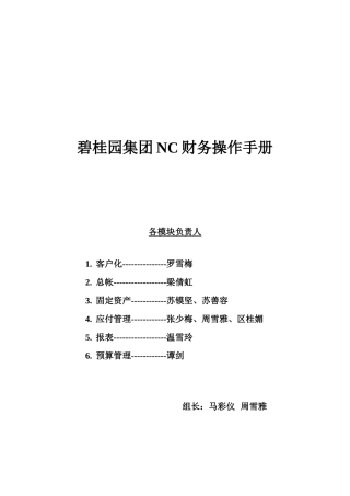 碧桂园集团NC财务操作手册