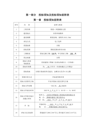 社区幼儿园工程施工招标文件