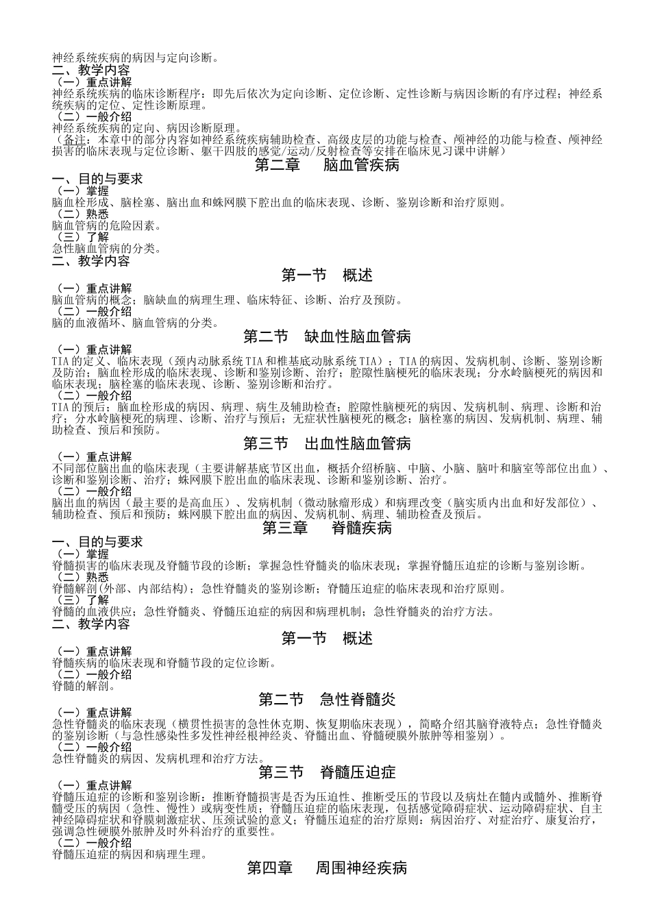 神经病学教学大纲_第2页