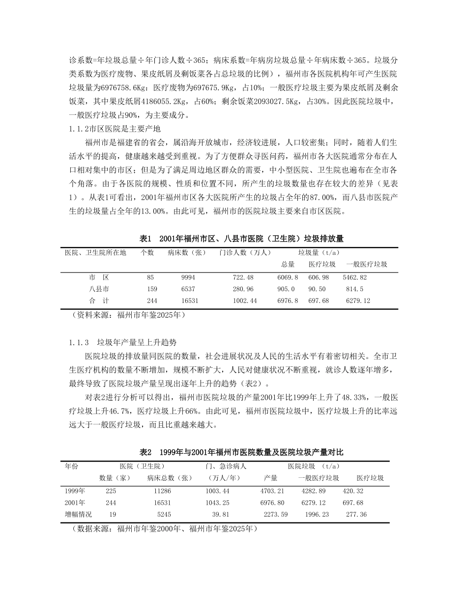 福州市医院垃圾现状调查研究_第2页