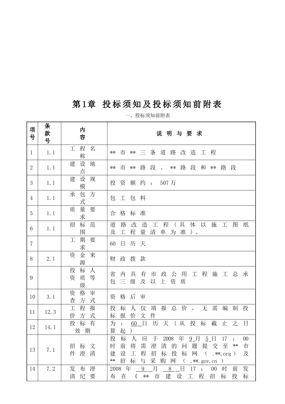 福州市某道路改造工程招标文件_第3页