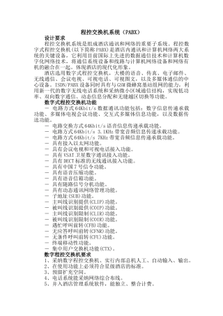 程控交换机系统