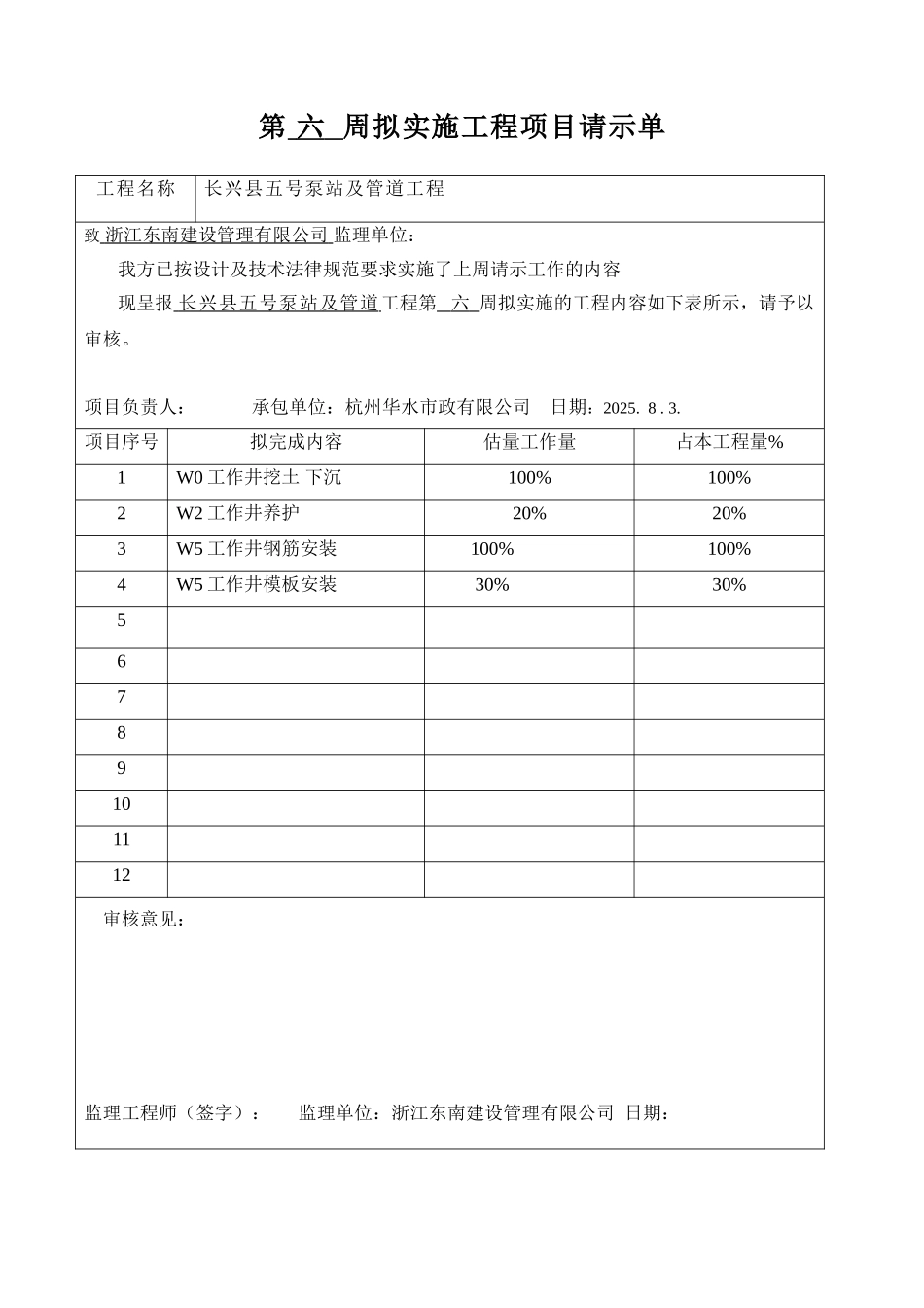 第-----周拟实施工程项目请示单_第1页