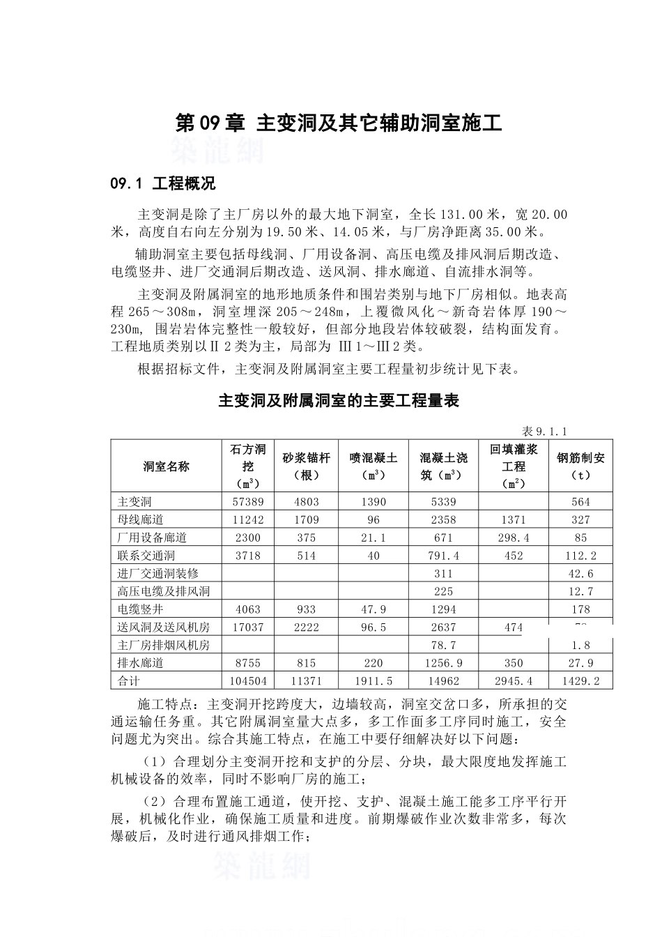 第09章-主变洞及其它辅助洞室施工----_第1页