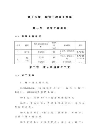 第18章-砌筑工程施工方案
