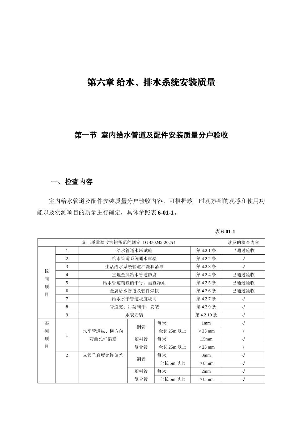 第6章给水、排水系统安装质量_第1页