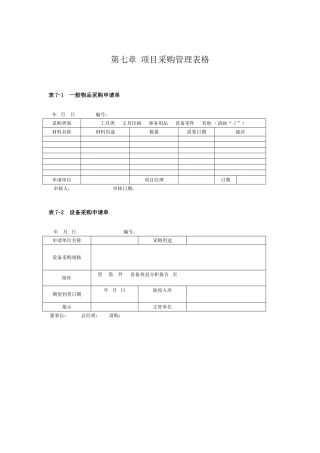 第7章--项目采购管理表格