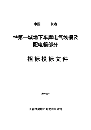 第一城地下车库电气线槽及配电箱部分招标文件