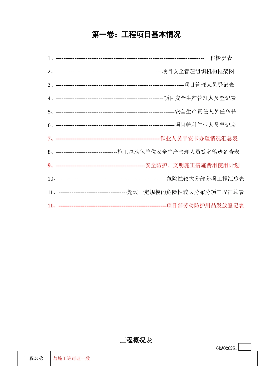 第一卷工程项目基本情况_第1页