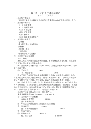 第七章--无形资产及其他资产