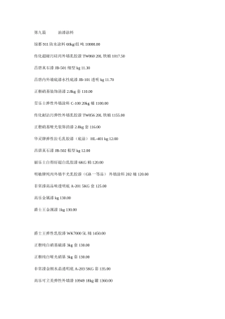 第九篇---油漆涂料