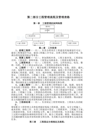 第二部分工程管理流程及管理表格