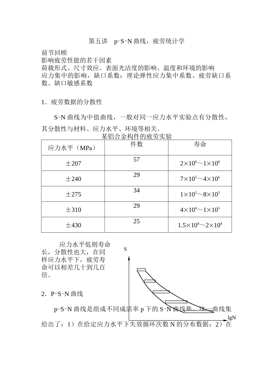 第五讲--p-s-n曲线-疲劳统计学_第1页