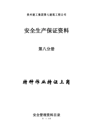 第八分册特种作业证件