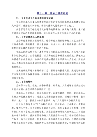 第十一章--劳动力组织计划