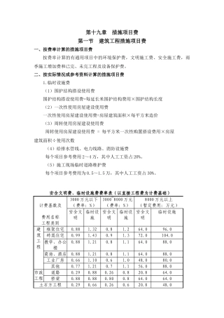 第十九章--措施项目费