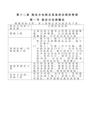 第十二章-与指定分包商和设备供应商的协调照管
