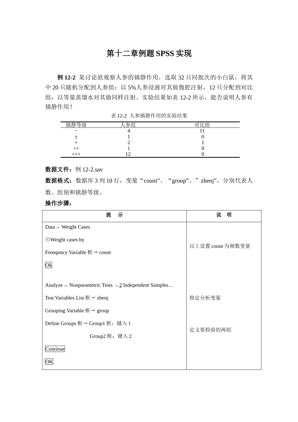第十二章例题SPSS实现_第1页