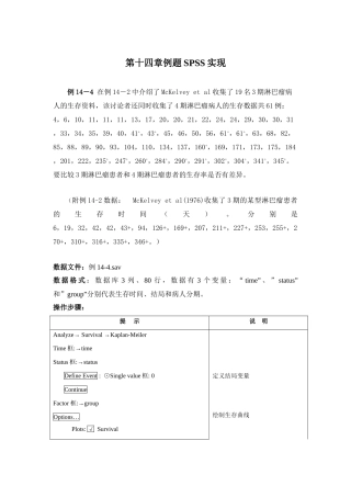 第十四章例题SPSS实现