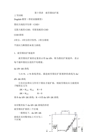 第十四讲--疲劳裂纹扩展