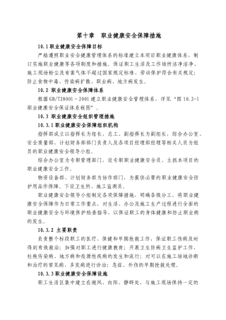 第十章--职业健康安全保障措施