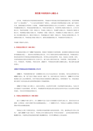 第四篇-华润利润中心概况