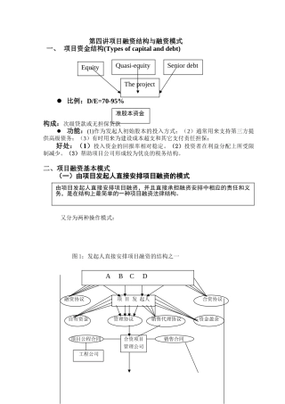 第四讲项目融资筹资渠道与融资模式