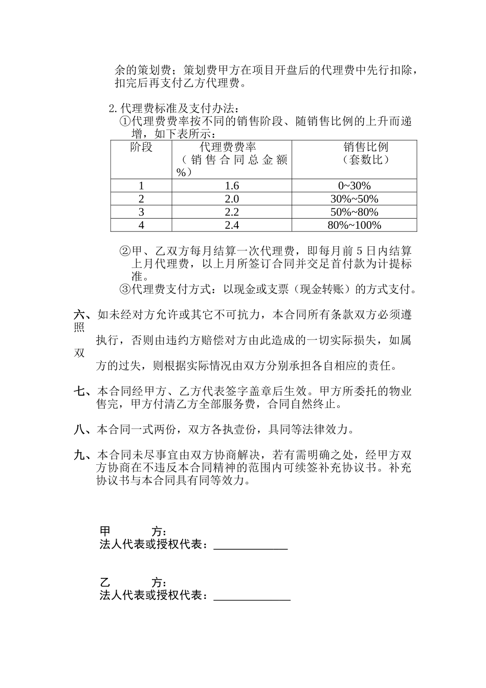 策划代理销售合同_第3页
