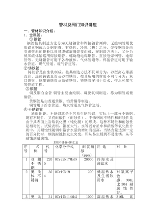 管材及阀门知识讲座