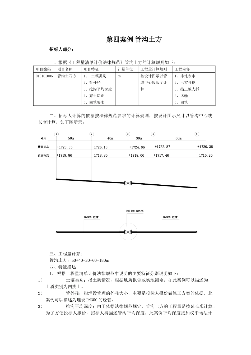 管沟土方工程招投标清单组价计算案例分析_第1页