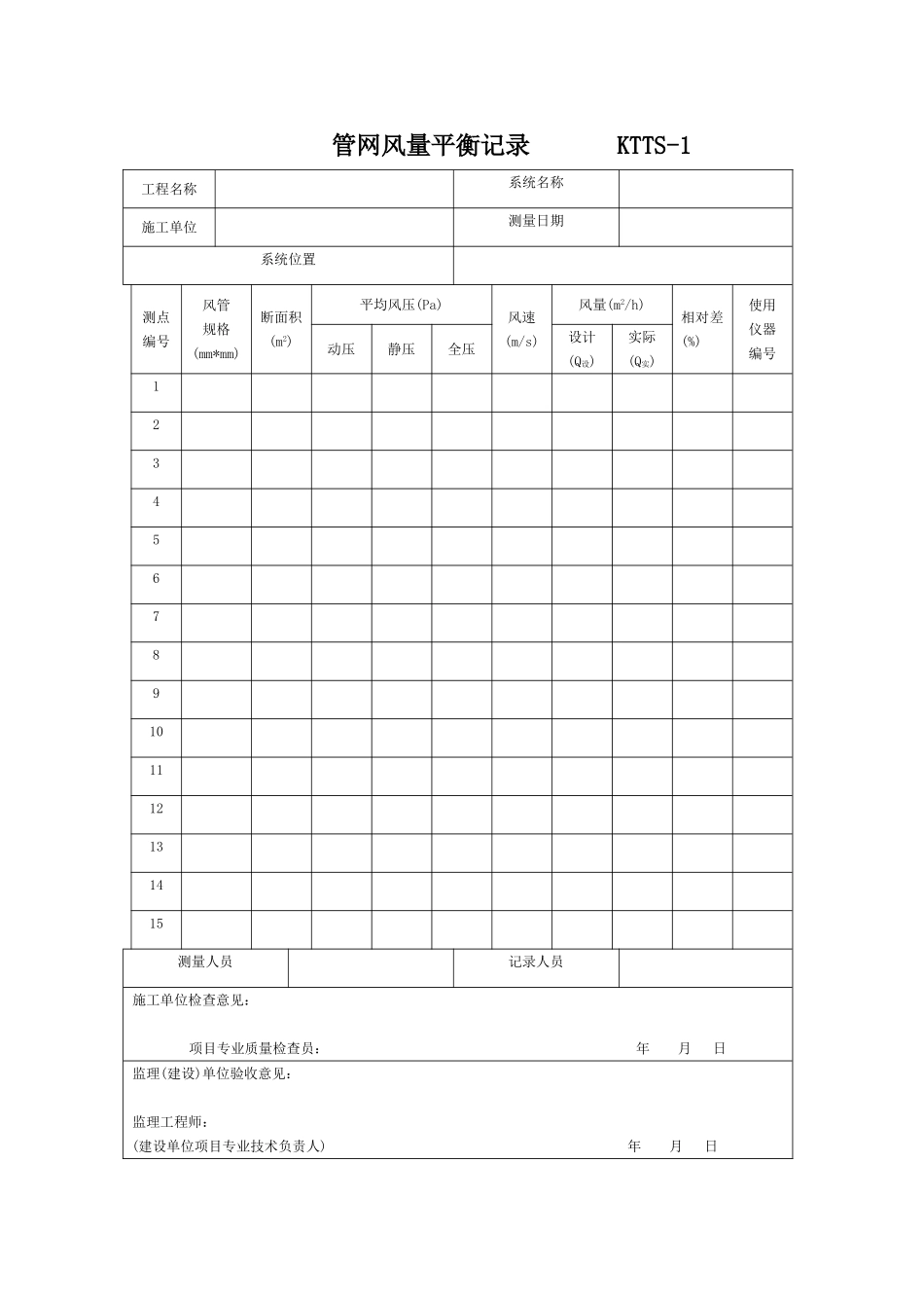 管网风量平衡记录--_第1页