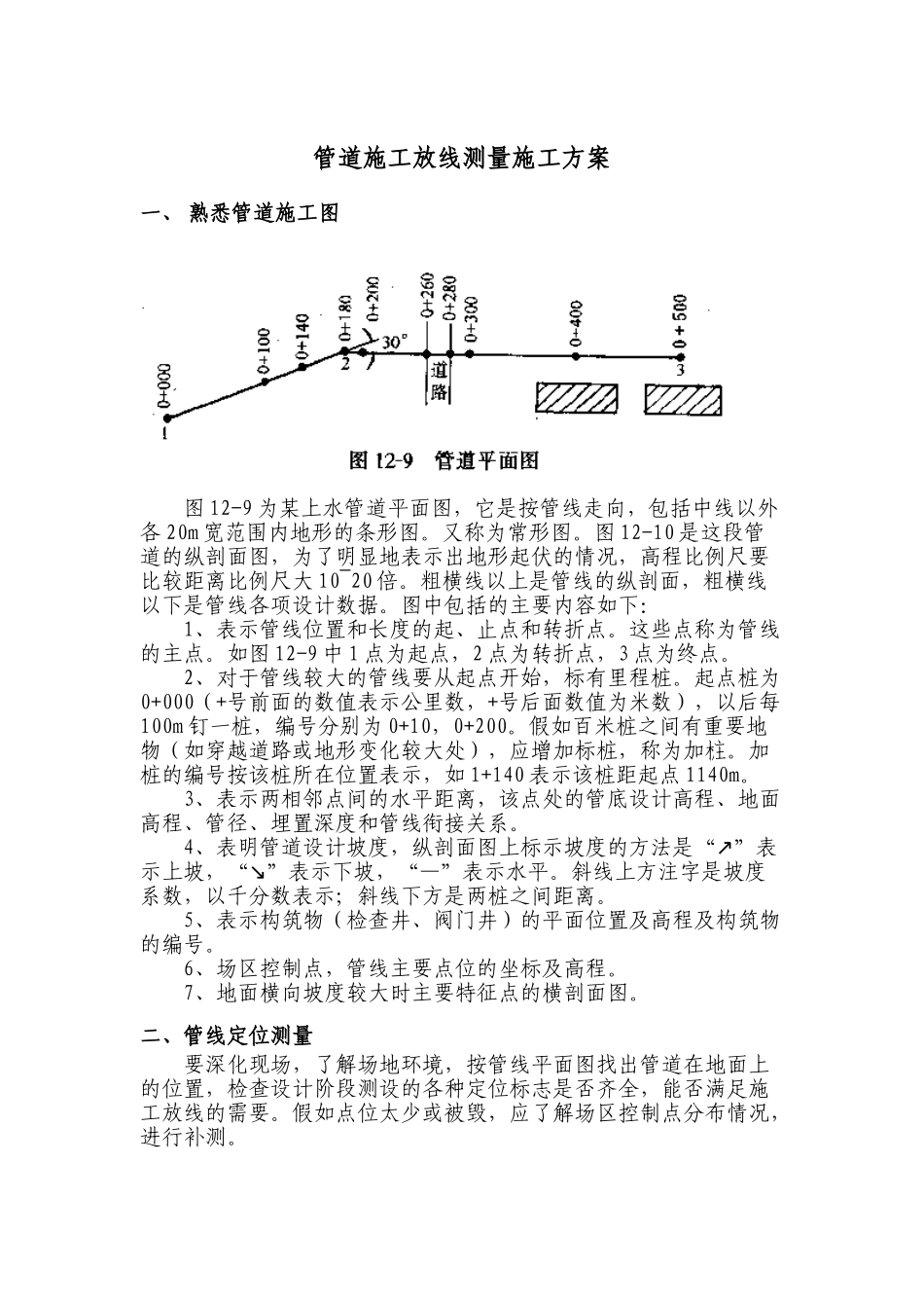 管道施工放线测量施工方案_第1页