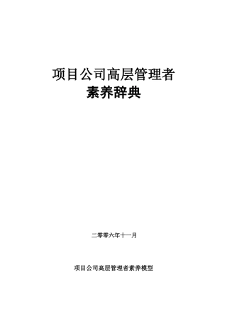 素质辞典(项目总监