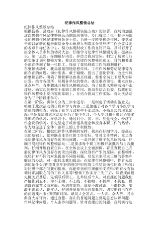 纪律作风整顿总结-精品范文资料