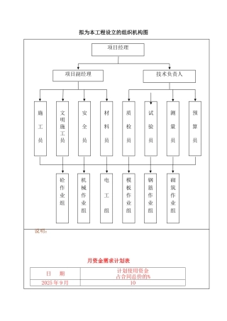组织结构资金计划表