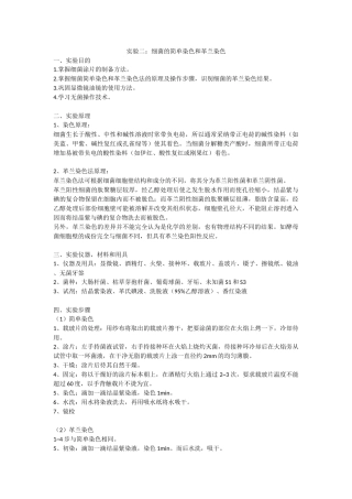 细菌的简单染色和革兰染色实验报告