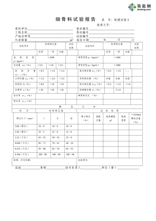 细骨料试验报告