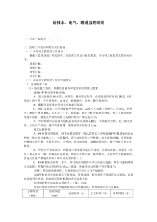 给排水、电气、暖通监理质量控制措施