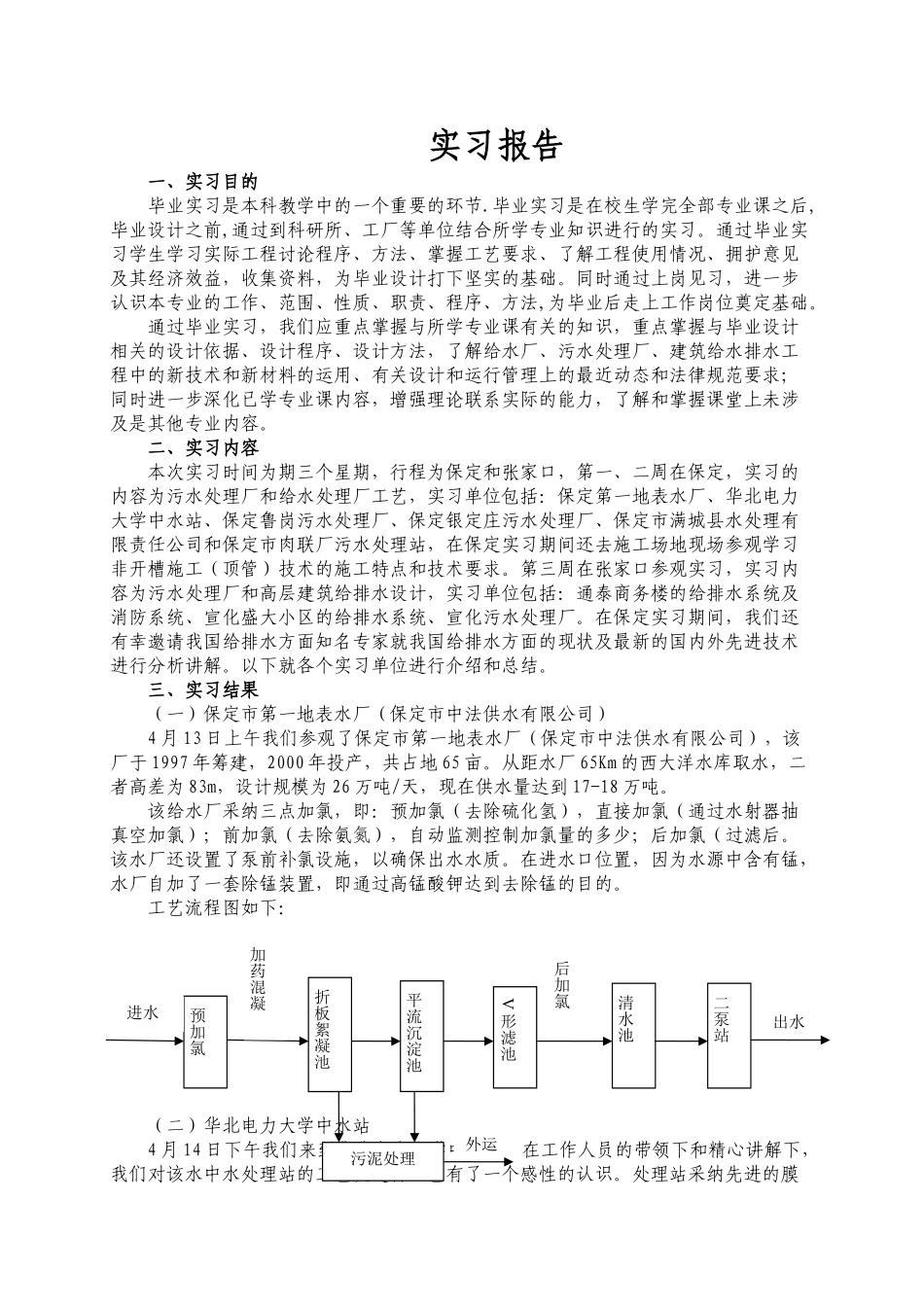 给排水毕业实习报告_第1页