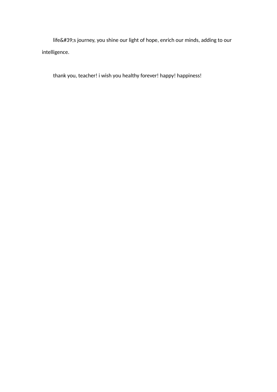 给老师的感谢信英文_第2页