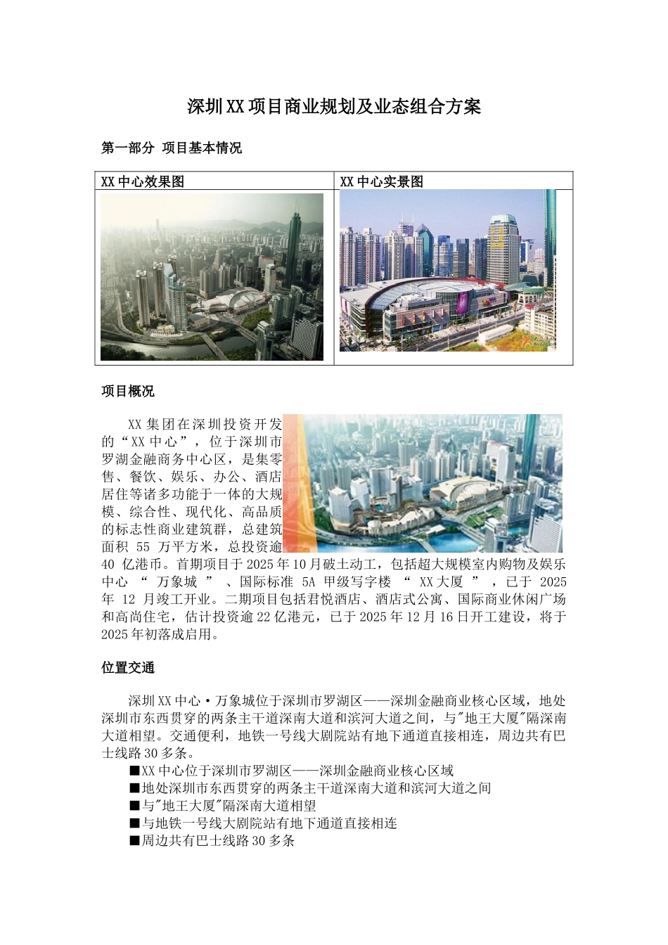 综合体项目商业规划及业态组合方案_第1页