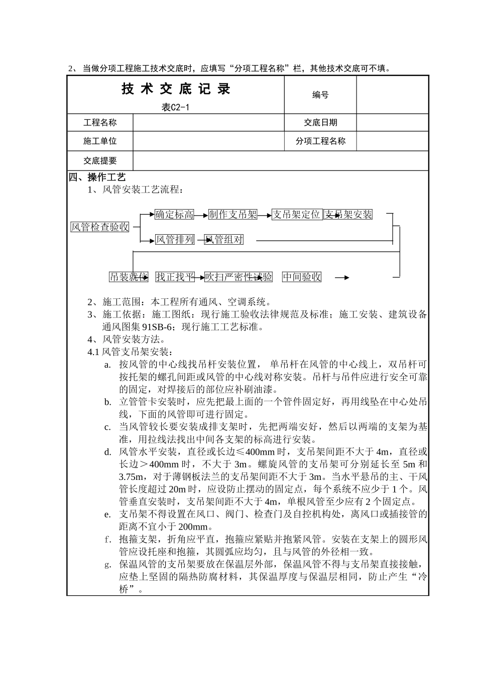 综合楼风管安装技术交底_第2页