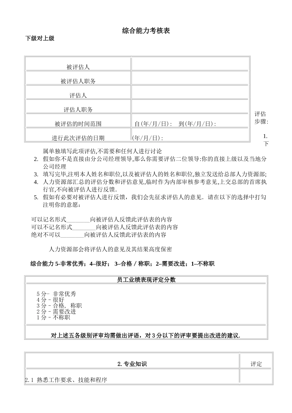 综合能力考核表-secret_第1页