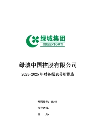 绿城中国财务报表分析