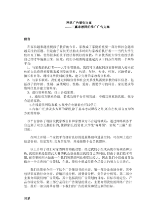 网络广告策划方案