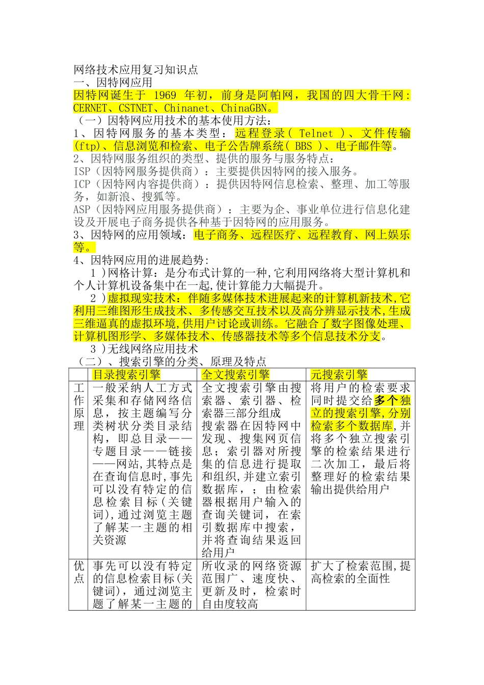 网络技术应用复习知识点_第1页