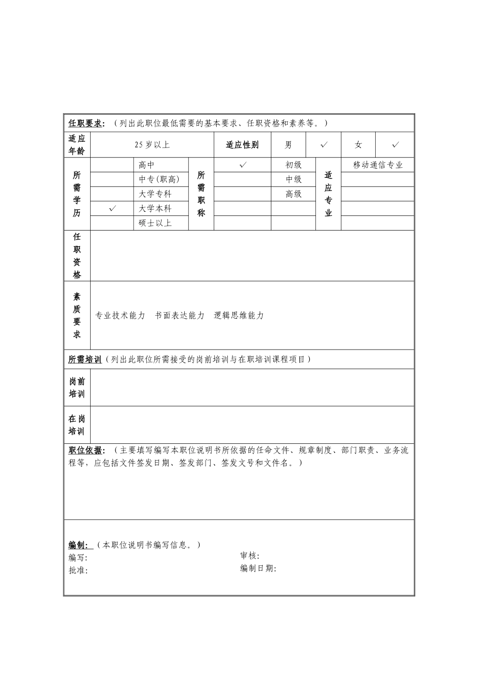 网络规划岗位说明书_第3页