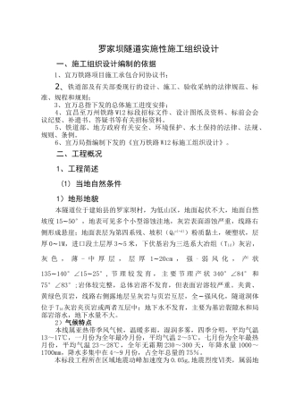 罗家坝隧道施工组织设计
