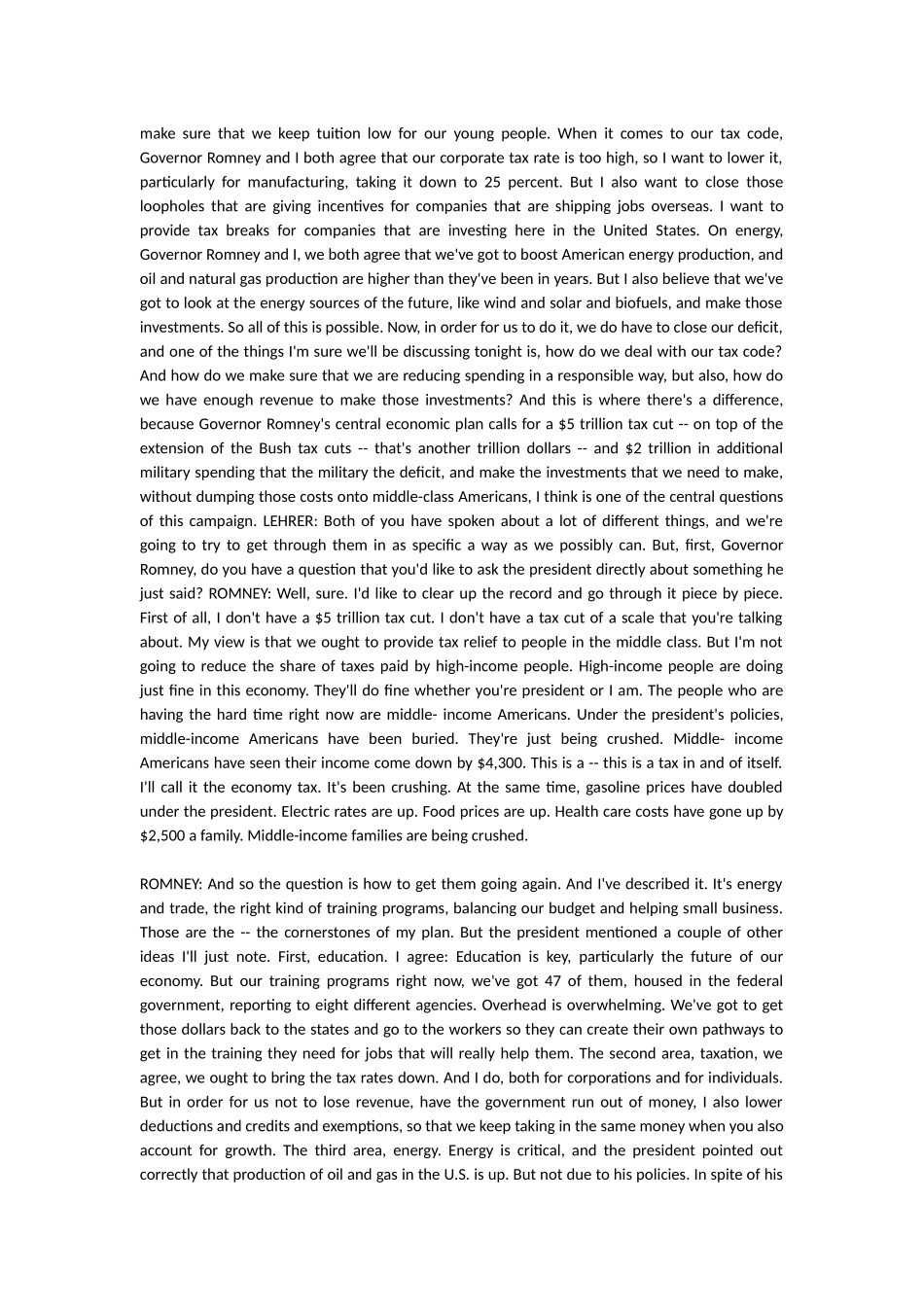 美国总统大选首场电视辩论英文实录_第3页